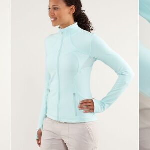 Lululemon Forme Jacket Full Length Women's Sz 4 Light Blue Aquamarine Full Zip